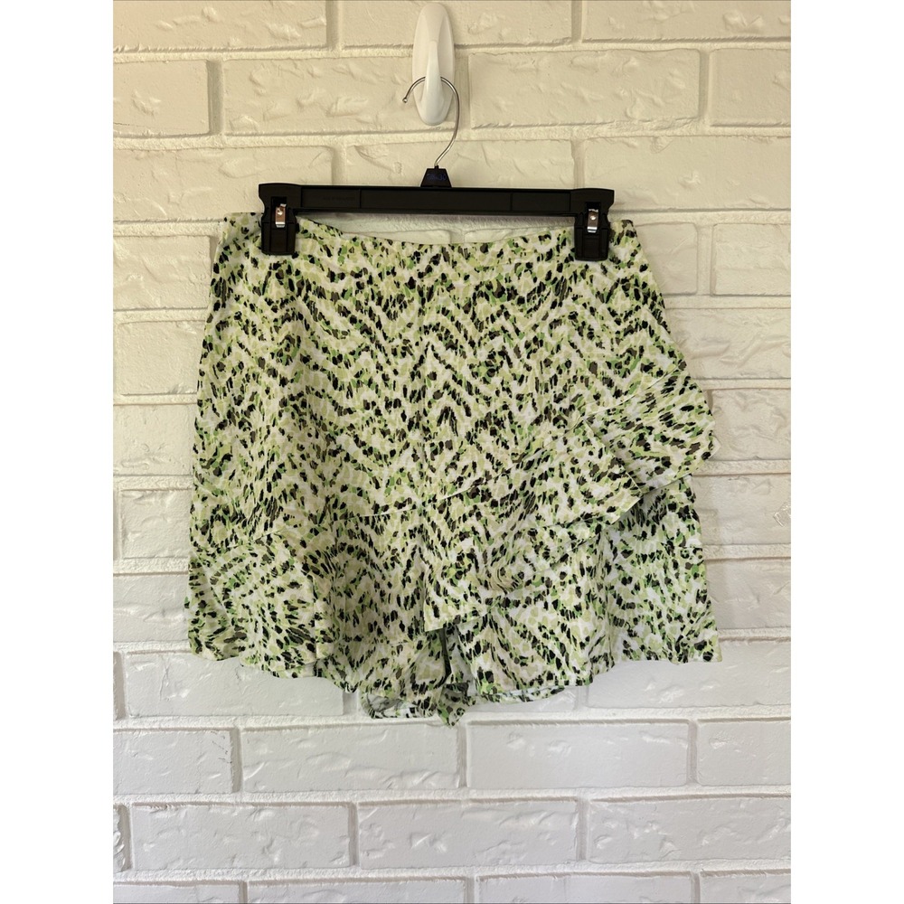Bar III Women's Size 8 Ruffled Side-Zip Skort Front Ruffle Cover